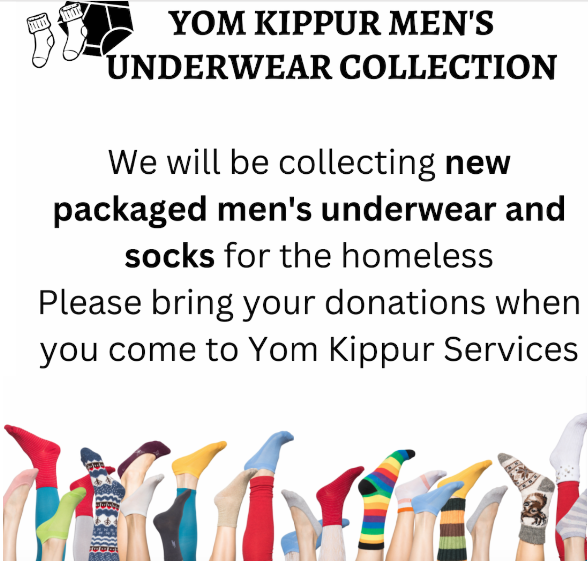 Yom Kippur Tzedakah Homeless Drive